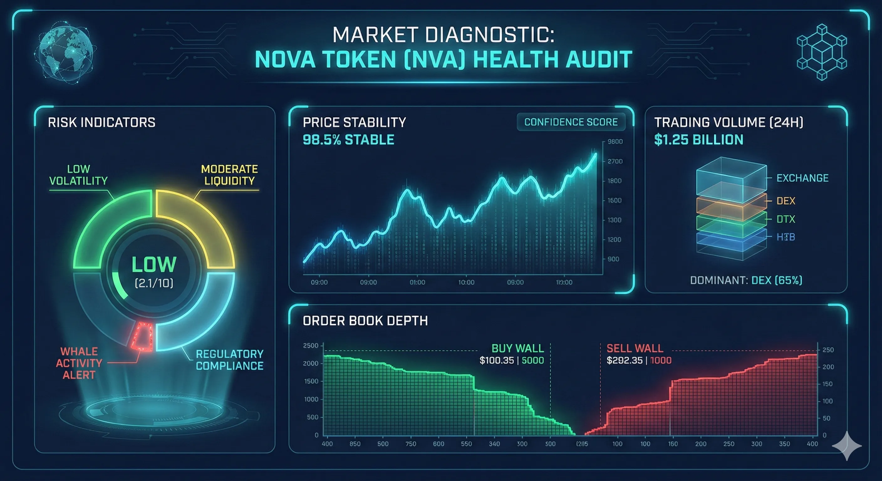 Market diagnostic health audit for NOVA token (NVA)